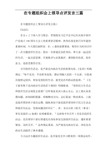 在专题组织会上领导点评发言三篇