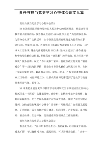 责任与担当党史学习心得体会范文九篇