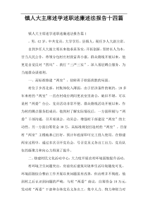 镇人大主席述学述职述廉述法报告十四篇