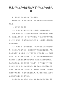 镇上半年工作总结范文和下半年工作安排八篇