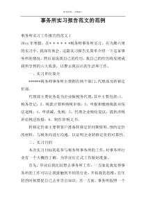 事务所实习报告范文的范例
