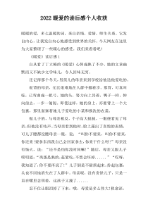 2022暖爱的读后感个人收获