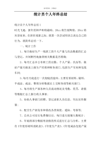 统计员个人年终总结