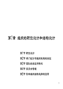 第7章组织的职位设计和结构设计
