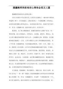 援疆教师岗前培训心得体会范文三篇