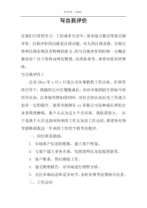 写自我评价