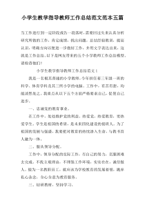 小学生教学指导教师工作总结范文范本五篇