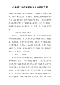 小学语文老师教育年末总结范例五篇