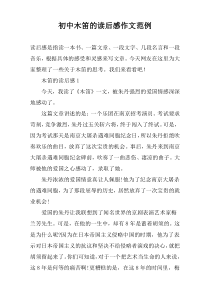 初中木笛的读后感作文范例