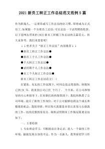 2022新员工转正工作总结范文范例5篇