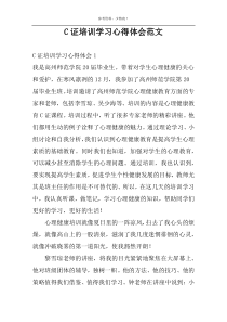C证培训学习心得体会范文