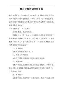 有关干部自我鉴定5篇