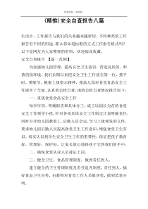 (精推)安全自查报告八篇
