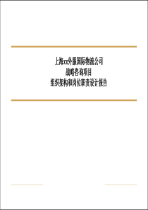 组织架构和岗位职责设计报告