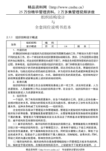 组织结构设计与全套岗位说明书范本(DOC139)