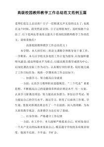 高级校园教师教学工作总结范文范例五篇