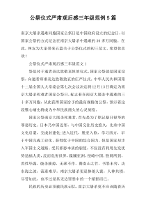 公祭仪式严肃观后感三年级范例5篇