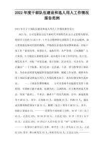 2022年度干部队伍建设和选人用人工作情况报告范例