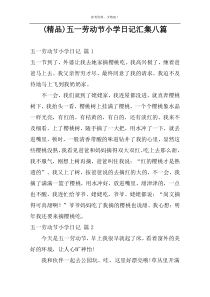(精品)五一劳动节小学日记汇集八篇