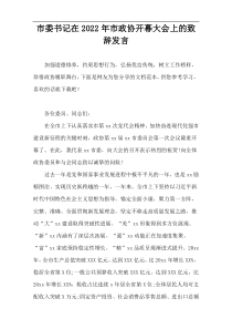 【通用参考】市委书记在市政协开幕大会上的致辞发言