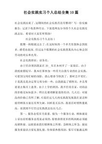 社会实践实习个人总结全集10篇