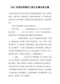 2022年度试用期员工转正长篇总结五篇