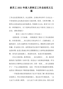 新员工2022年度入职转正工作总结范文五篇