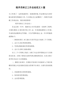 程序员转正工作总结范文5篇