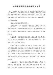 镜子电视剧观后感有感而发5篇