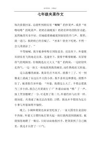 七年级夹菜作文