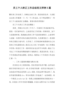 员工个人转正工作总结范文样例5篇