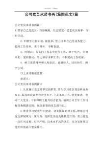 公司党员承诺书两(篇四范文)篇