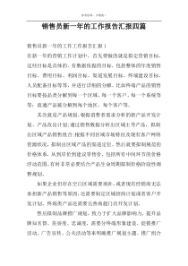 销售员新一年的工作报告汇报四篇