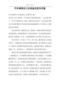 汽车销售实习自我鉴定报告四篇