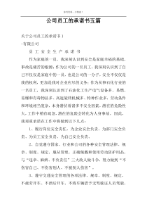 公司员工的承诺书五篇