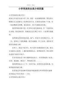 小学男孩的自我介绍四篇
