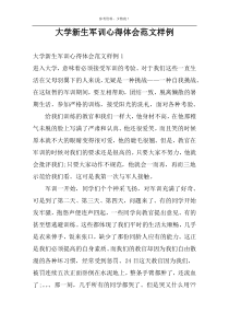 大学新生军训心得体会范文样例