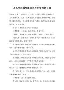 文艺节目观后感怎么写好看范例5篇