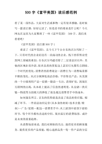 【500字】《富甲美国》读后感范例