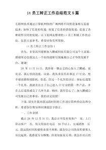 it员工转正工作总结范文5篇