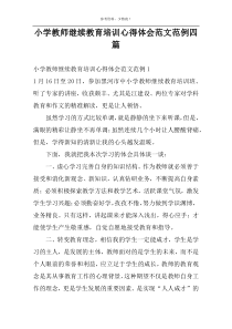 小学教师继续教育培训心得体会范文范例四篇
