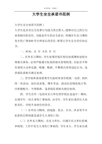 大学生安全承诺书范例