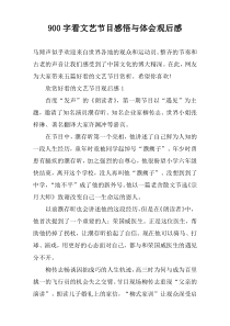 【900字】看文艺节目感悟与体会观后感