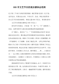 【800字】文艺节目的观后感体会范例