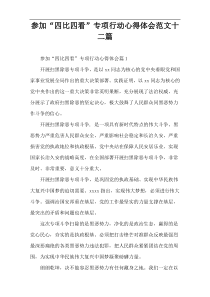 参加“四比四看”专项行动心得体会范文十二篇