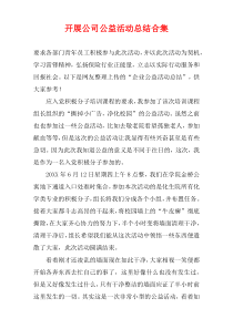 开展公司公益活动总结合集