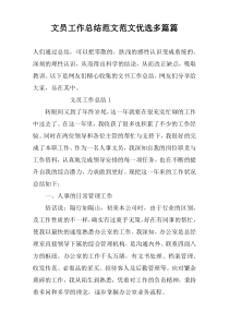 文员工作总结范文范文优选多篇篇