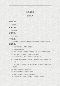 装卸队长设计部经理岗位说明书