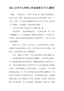2022公司个人年终工作总结范文(个人通用)