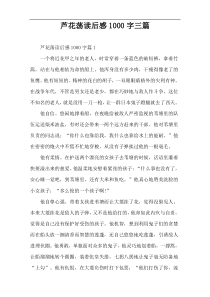 芦花荡读后感1000字三篇